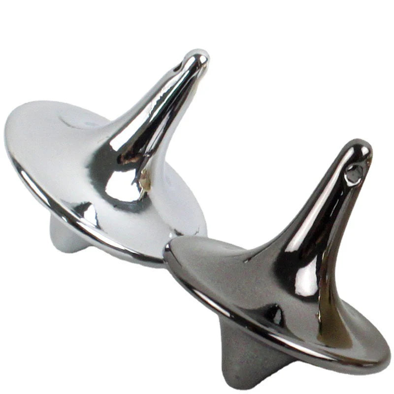 Metal Gyro Silver Hand Spinning Top - Small Cyclone Gyroscope Anti-Stress Fidget Toy for Children and Gifts