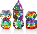 Rainbow Polyhedral Dice Set for Dungeons and Dragons (D&D), Pathfinder, MTG, and Tabletop Games with Pouch