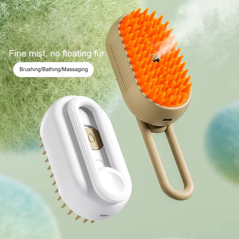 Foldable Pet Hair Remover 3 in 1 Cat Silicone Steam Brush Electric Spray Comb Cat Grooming Brush Universal Spray Massage Comb