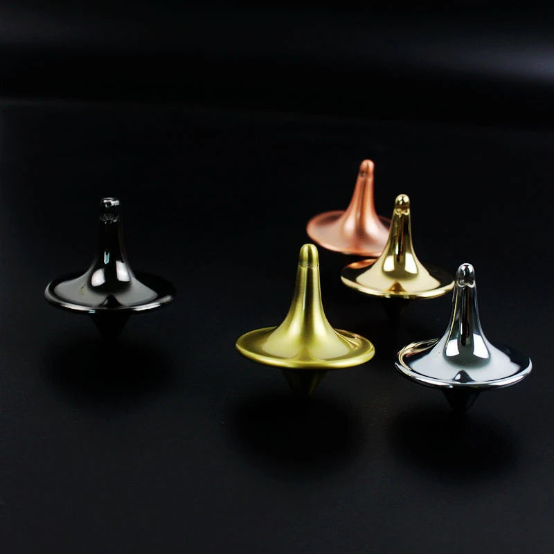 Metal Gyro Silver Hand Spinning Top - Small Cyclone Gyroscope Anti-Stress Fidget Toy for Children and Gifts