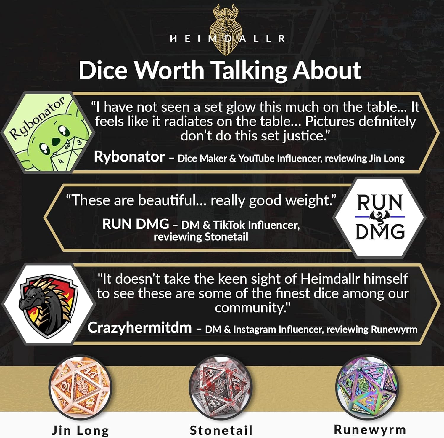 Indestructible Metal D&D Dice Set - 7 Pieces with Dice Bag in Weathered Bronze Finish