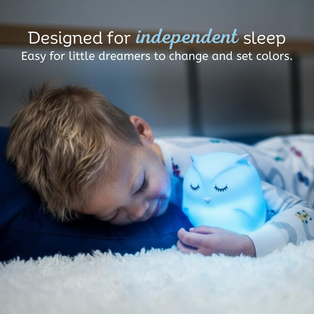 Enchanting Remote Control Silicone Night Light for Kids - Adorable Owl Design with 9 Soothing Colors & Sleep Timer - Perfect Rechargeable, Battery-Operated Lamp for Baby Nursery, Toddler, Girls, and Boys