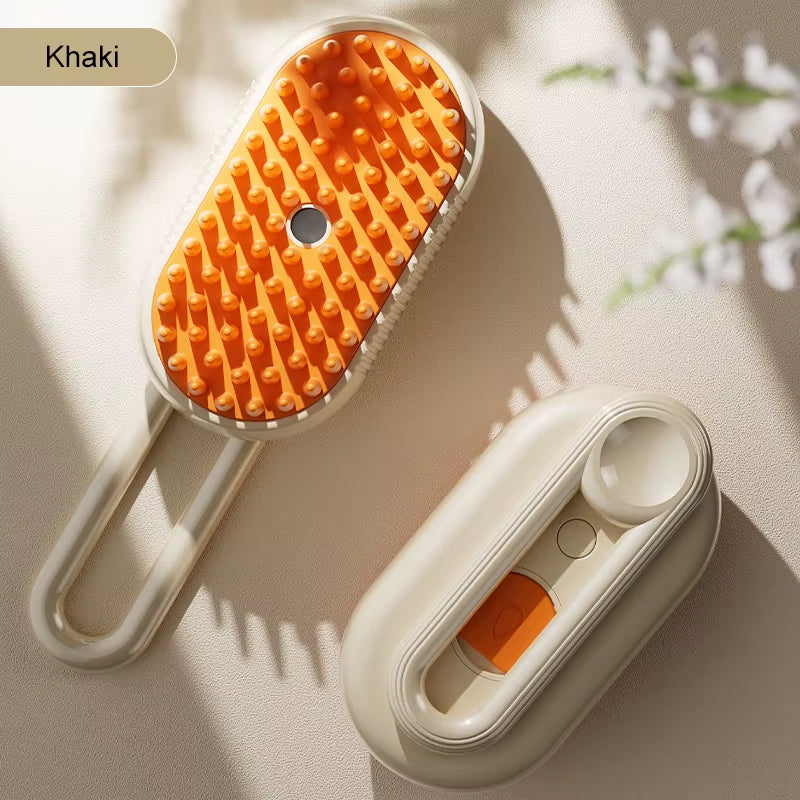 Foldable Pet Hair Remover 3 in 1 Cat Silicone Steam Brush Electric Spray Comb Cat Grooming Brush Universal Spray Massage Comb