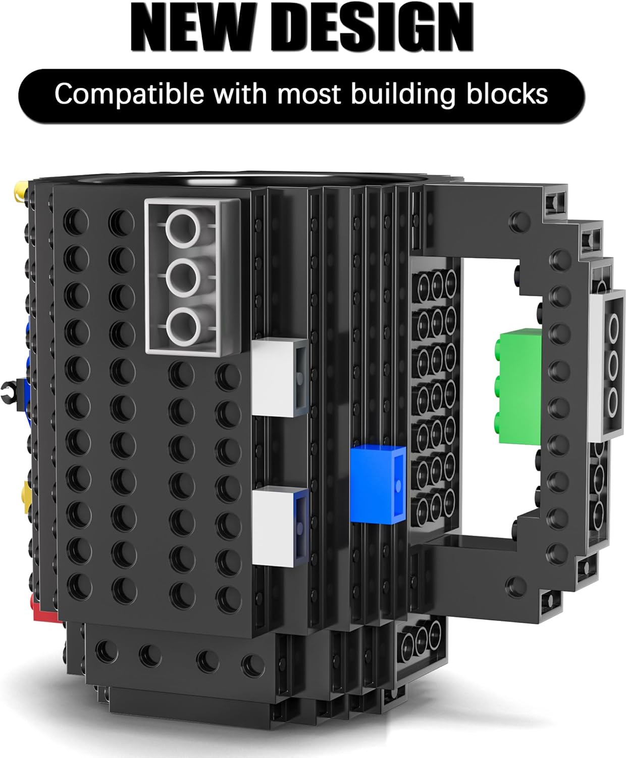 Exciting Build-On Brick Mug Set - 3 Random Packs of Creative 2-in-1 Bricks for Kids and Adults - Perfect Novelty Gift for Christmas, Birthdays, and More!