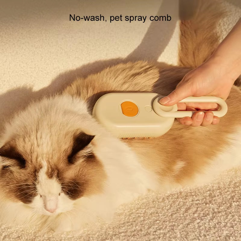 Foldable Pet Hair Remover 3 in 1 Cat Silicone Steam Brush Electric Spray Comb Cat Grooming Brush Universal Spray Massage Comb