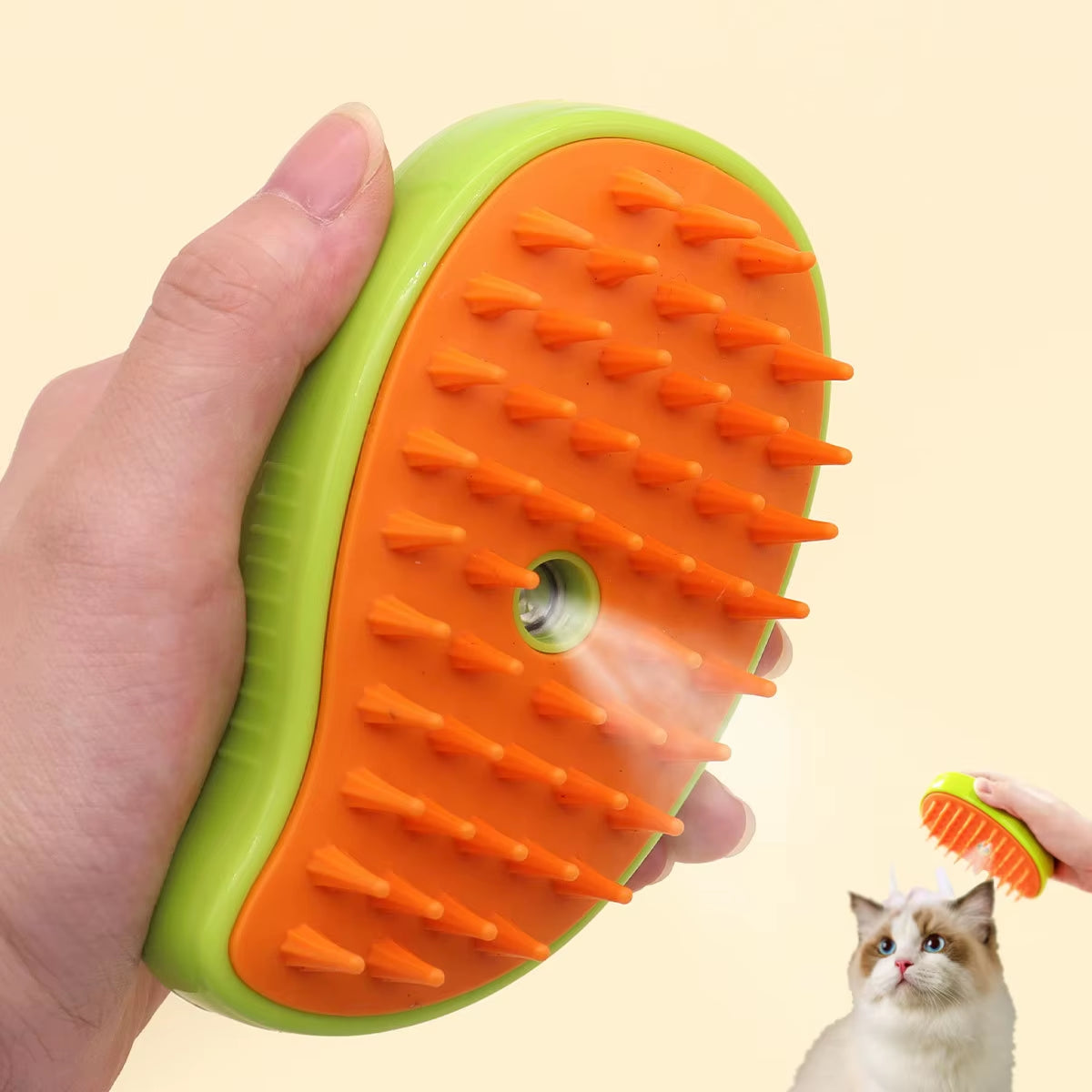 Foldable Pet Hair Remover 3 in 1 Cat Silicone Steam Brush Electric Spray Comb Cat Grooming Brush Universal Spray Massage Comb