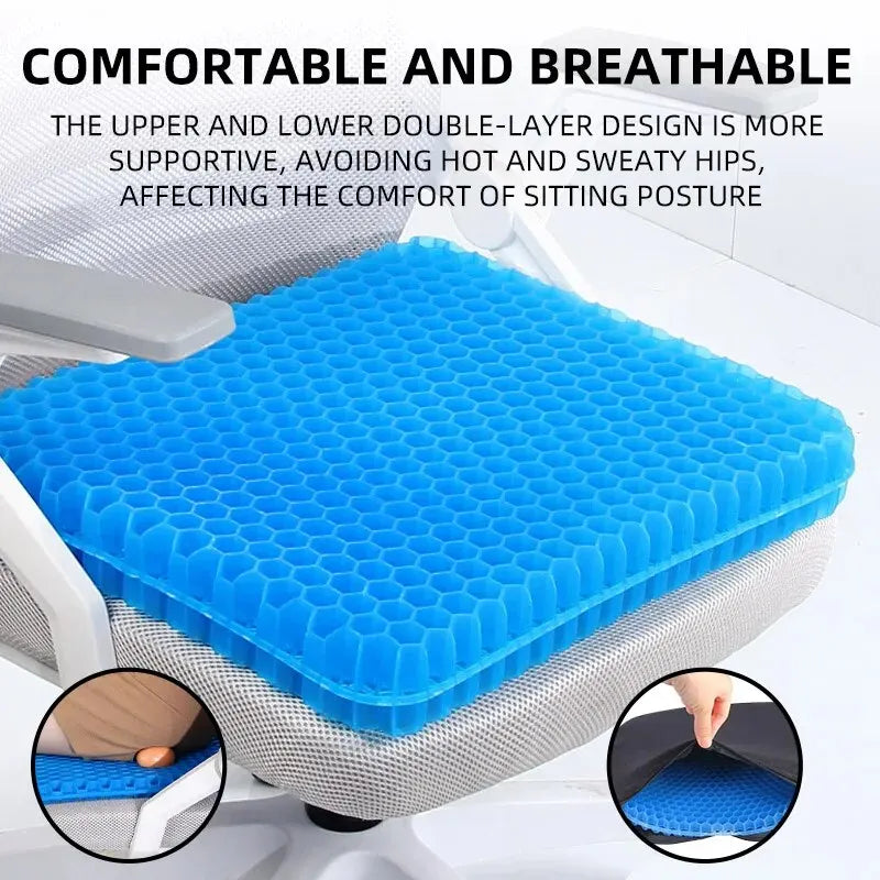 Experience Ultimate Comfort with Our Breathable Gel Seat Cushion - Perfect for Home, Office, Wheelchair, and Car Use!