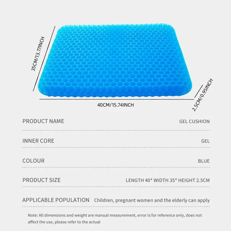 Experience Ultimate Comfort with Our Breathable Gel Seat Cushion - Perfect for Home, Office, Wheelchair, and Car Use!