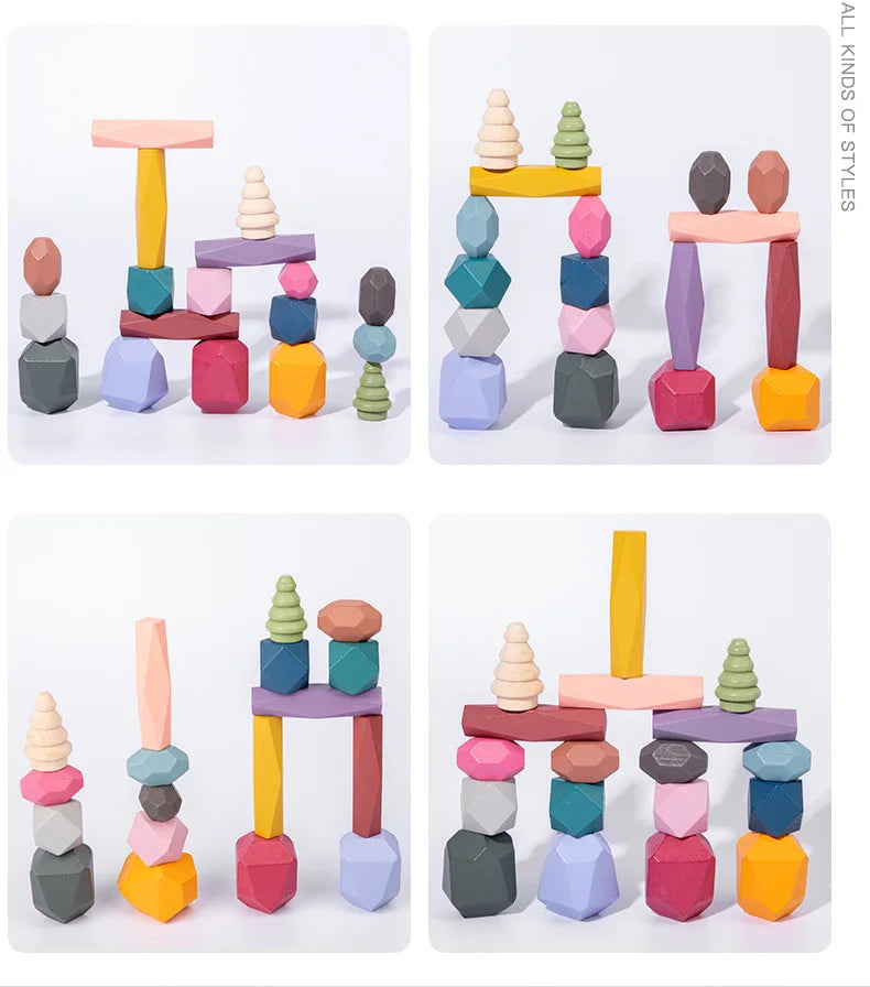 Discover the Joy of Learning with Our Nordic Montessori Wooden Rainbow Stacking Toy - Perfect for Kids Aged 3-6!