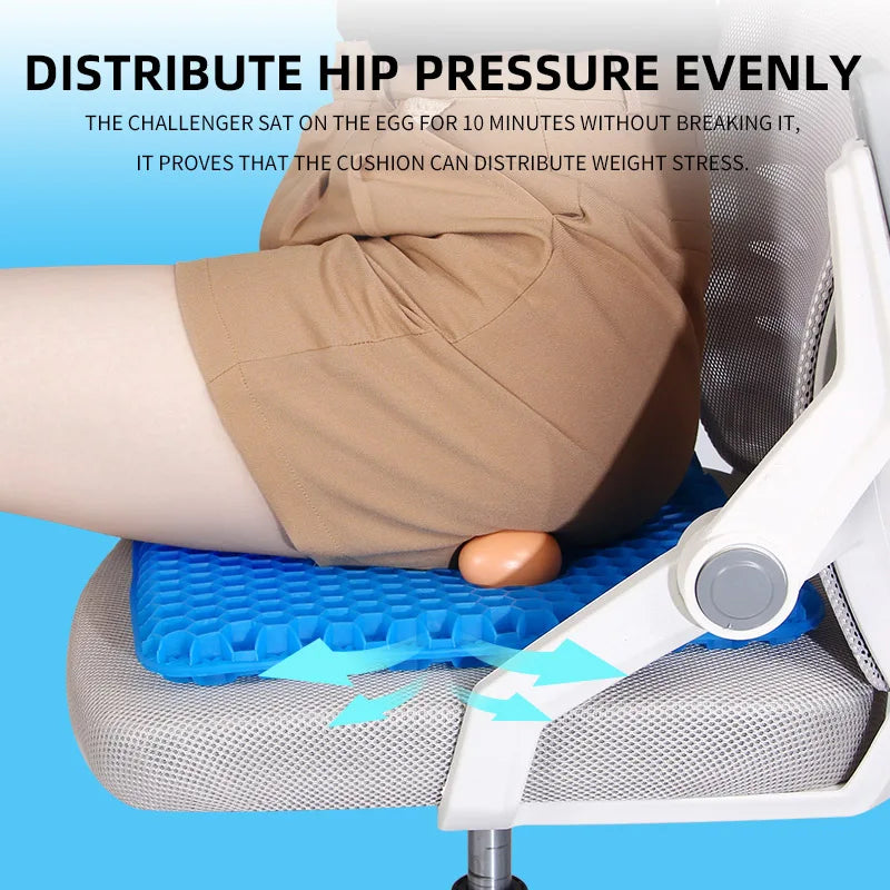 Experience Ultimate Comfort with Our Breathable Gel Seat Cushion - Perfect for Home, Office, Wheelchair, and Car Use!