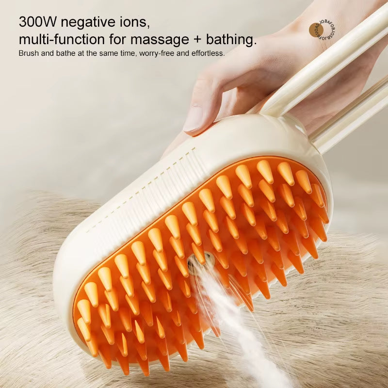 Foldable Pet Hair Remover 3 in 1 Cat Silicone Steam Brush Electric Spray Comb Cat Grooming Brush Universal Spray Massage Comb