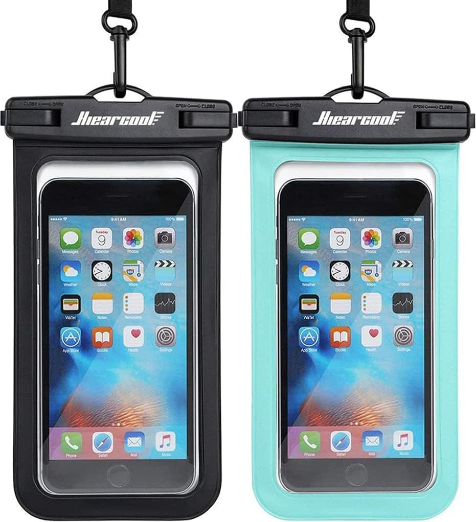 IPX8 Waterproof Phone Pouch for iPhone 17/16/15/14 Pro Max - Touchscreen-Compatible Cell Phone Dry Bag with Lanyard, 2-Pack (Fits Devices Up to 8.9”)