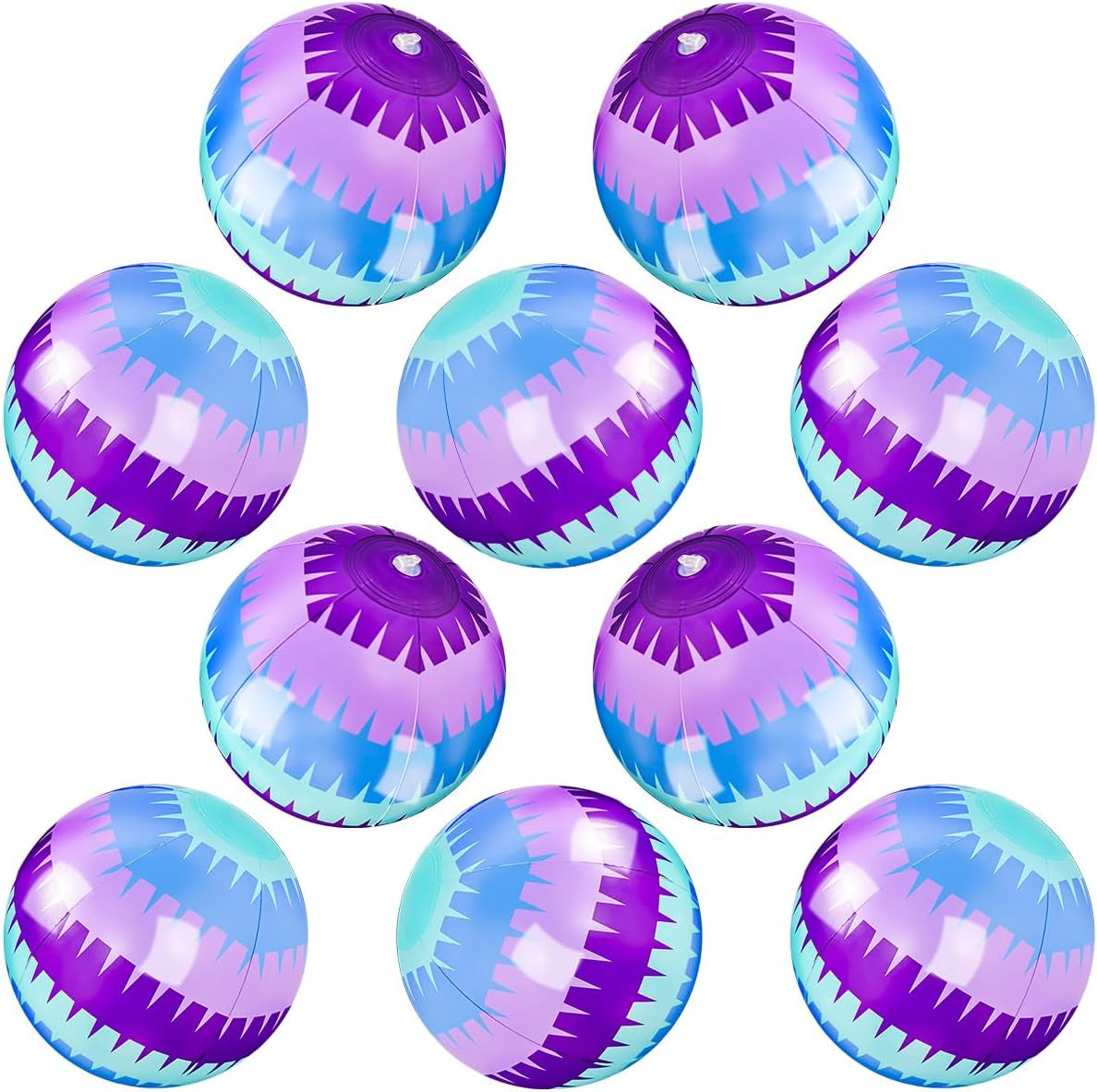10-Pack Video Game Themed 9-Inch Beach Balls for Summer Pool and Beach Activities, Ideal for Gaming Birthday Party Decorations and End-of-Year Class Party Favors