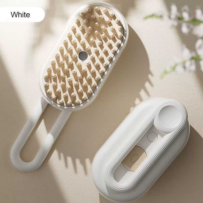 Foldable Pet Hair Remover 3 in 1 Cat Silicone Steam Brush Electric Spray Comb Cat Grooming Brush Universal Spray Massage Comb