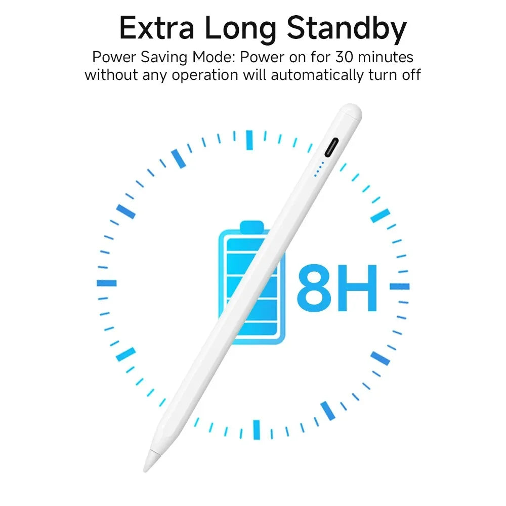 Magnetic Stylus Pen for Ipad 2018-2026 Pro Air Mini Pencil with Palm Rejection No Bluetooth for Apple Iphone Pen for Note Taking